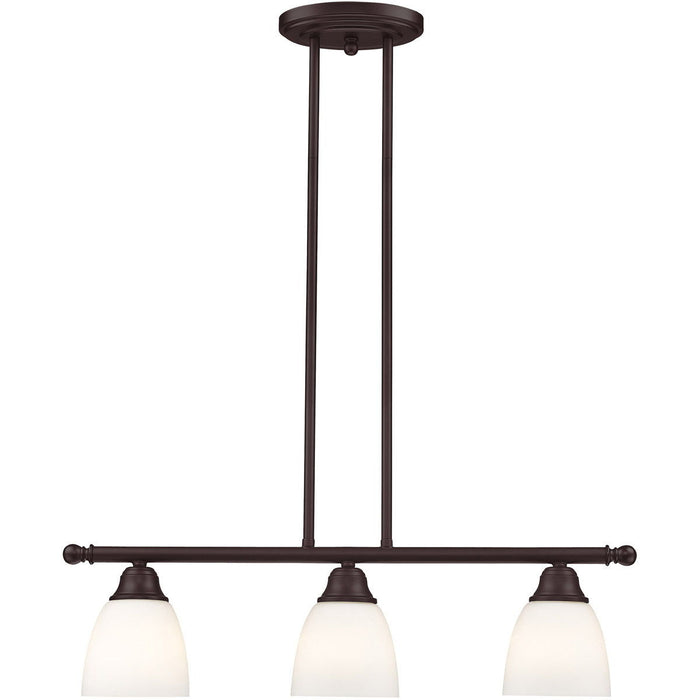 14" Three Light Dimmable Chandelier With Shades - Bronze