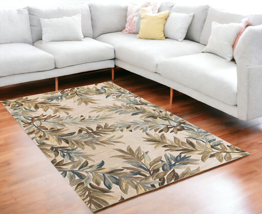 7' x 9' Wool Area Rug - Ivory
