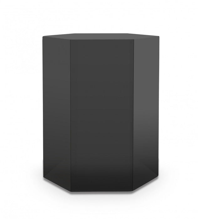 17" High Gloss Manufactured Wood Hexagon End Table - Gray