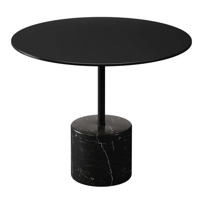 Steel And Stone Round Coffee Table - Black