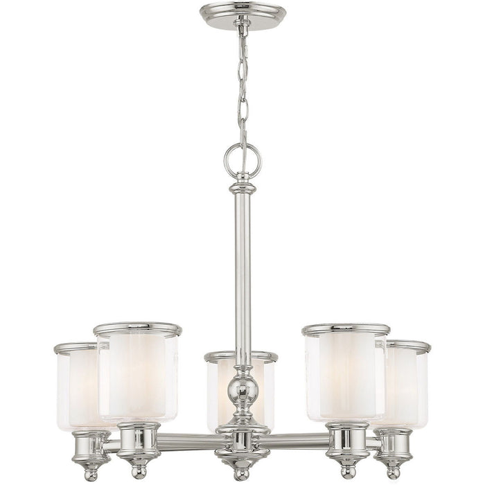 5-Light Dimmable Chandelier With Shades - Nickel