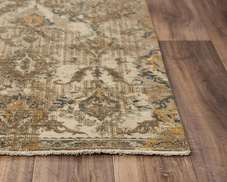 9' X 12' Wool Oriental Hand Carved Handmade Area Rug (747975) - Beige / Brown / Ivory / Green