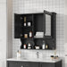 Giga wall-mounted mirror medicine cabinet with doors and open shelves for bathroom storage and organization.