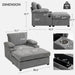 Giga modern oversized stationary chair with matching ottoman, built-in cupholders, and USB charging ports, in a contemporary living room setting.