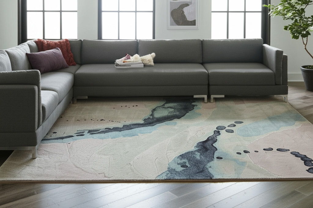 10' X 14' Abstract Hand Tufted Area Rug - Green