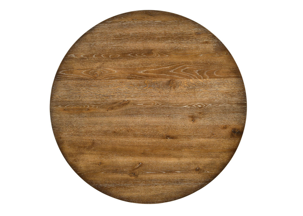 48" Wood Cross Leg Base Round Top Dining Table - Oak