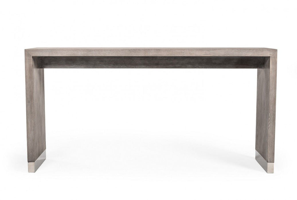 71" Rectangular Manufactured Wood Top Fixed Dining Table - Gray