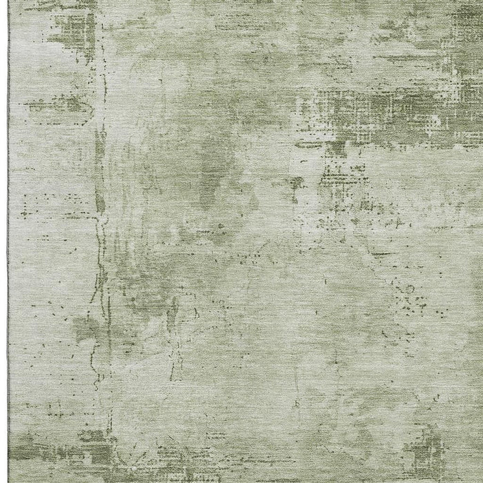 10' X 14' Abstract Washable Area Rug With UV Protection (683219) - Olive Green / Fern Green