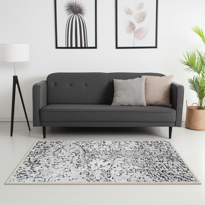 6' X 8' Abstract Washable Area Rug With UV Protection (609889) - Gray / White / Brown
