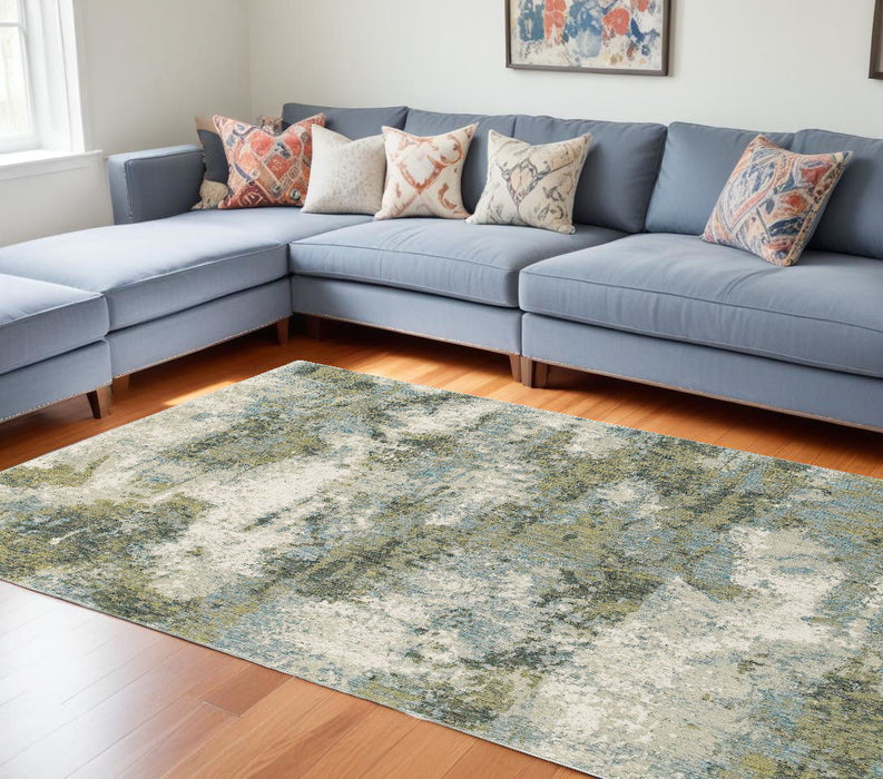 10' x 13' Power Loom Area Rug - Blue Green