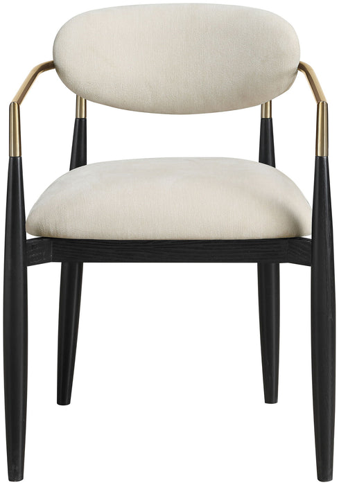 Riccio - Fabric Dining Arm Chair (Set of 2) - Black And Gold Frame