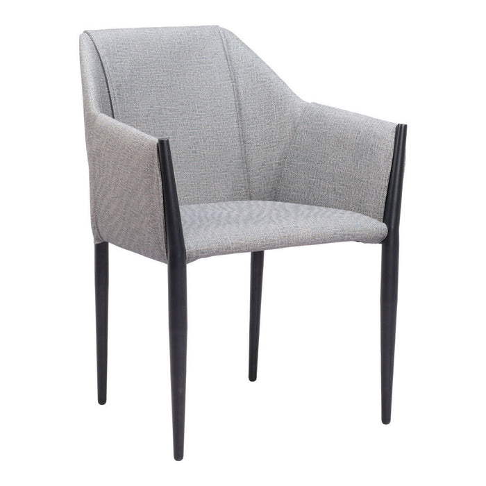 Faux Leather Dining Arm Chairs (Set of 2) - Gray