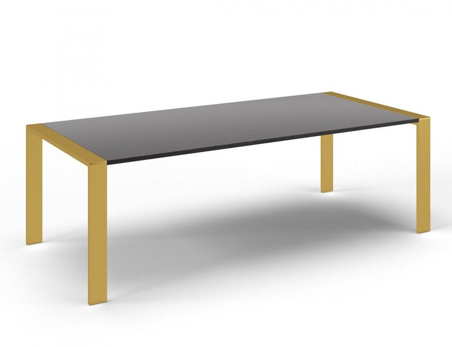 95" Stainless Steel Dining Table - Gray / Gold