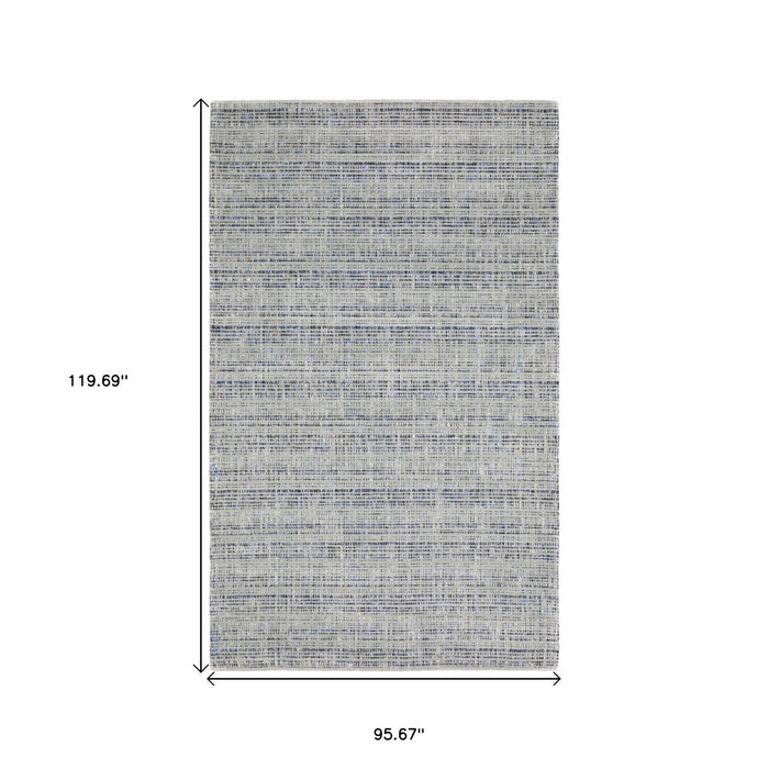 8' X 10' Striped Hand Tufted Area Rug - Gray And Blue