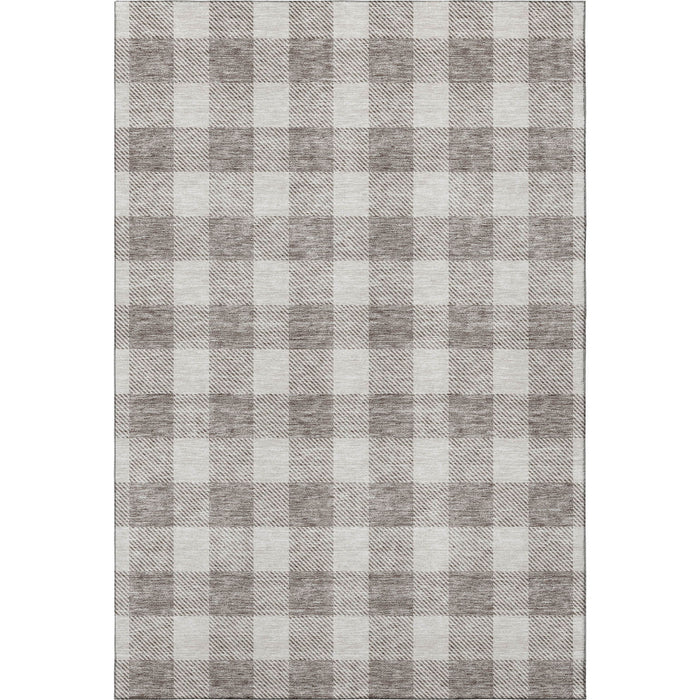 10' X 14' Plaid Washable Area Rug With UV Protection (673423) - Taupe / Ivory