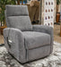 Signature Design by Ashley Arthington power lift recliner in slate gray upholstery, shown in a relaxed reclined position