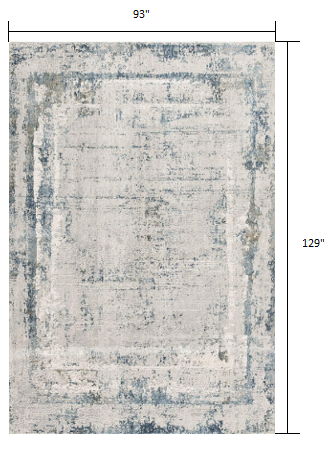 7.8' x 10.8' Abstract Area Rug - Blue And Ivory