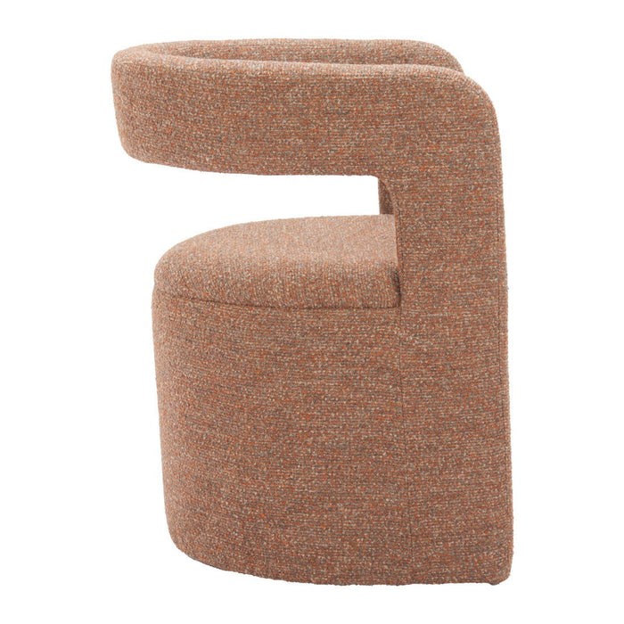 Upholstered Arm Chair With Ottoman - Brown
