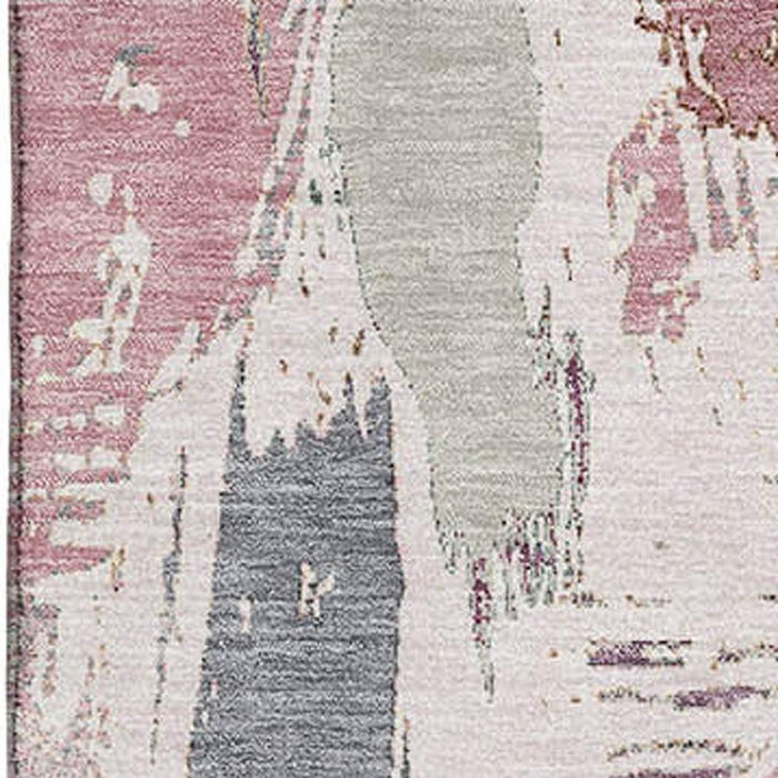 10' X 14' Abstract Washable Area Rug With UV Protection (694646) - Blush / Purple / Ivory