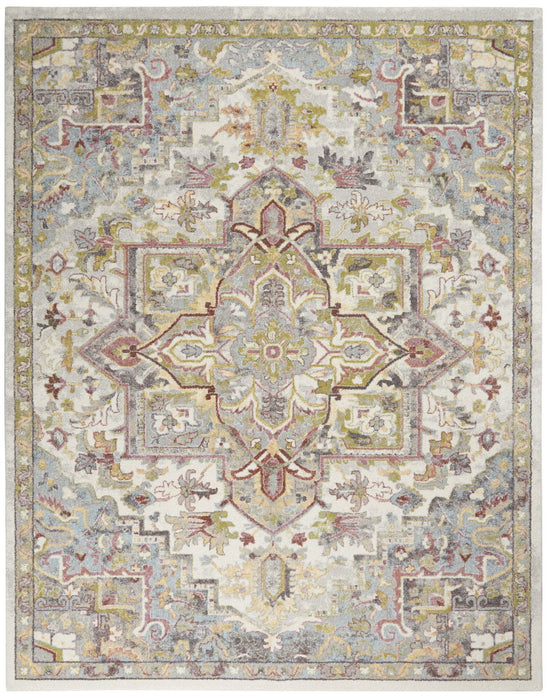 8' X 10' Floral Medallion Area Rug - Gray