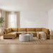 Meridian Furniture Hammond velvet upholstered 6-piece U-shaped armless sectional sofa with plush cushions and modern design.
