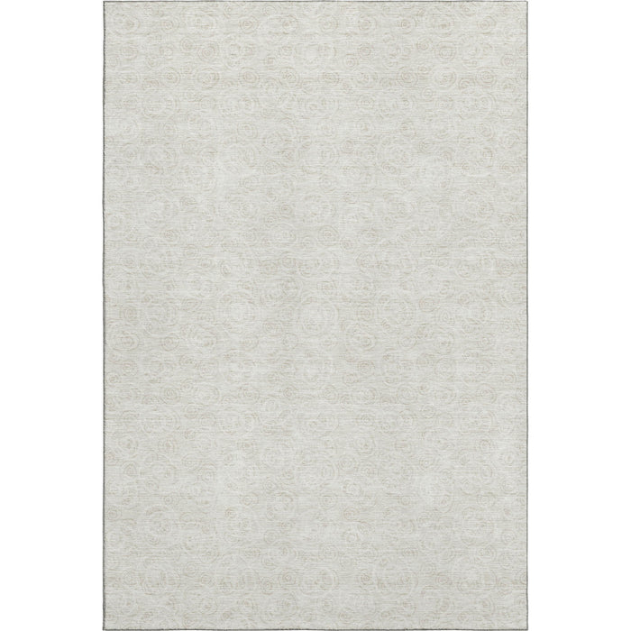 8' X 10' Polka Dot Washable Area Rug With UV Protection - Ivory And Beige