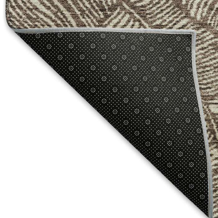10' X 14' Floral Washable Area Rug With UV Protection (672593) - Brown / Beige