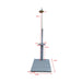 Giga outdoor garden pool shower with chassis board, stainless steel shower head, and outdoor patio setup for rinsing after swimming.