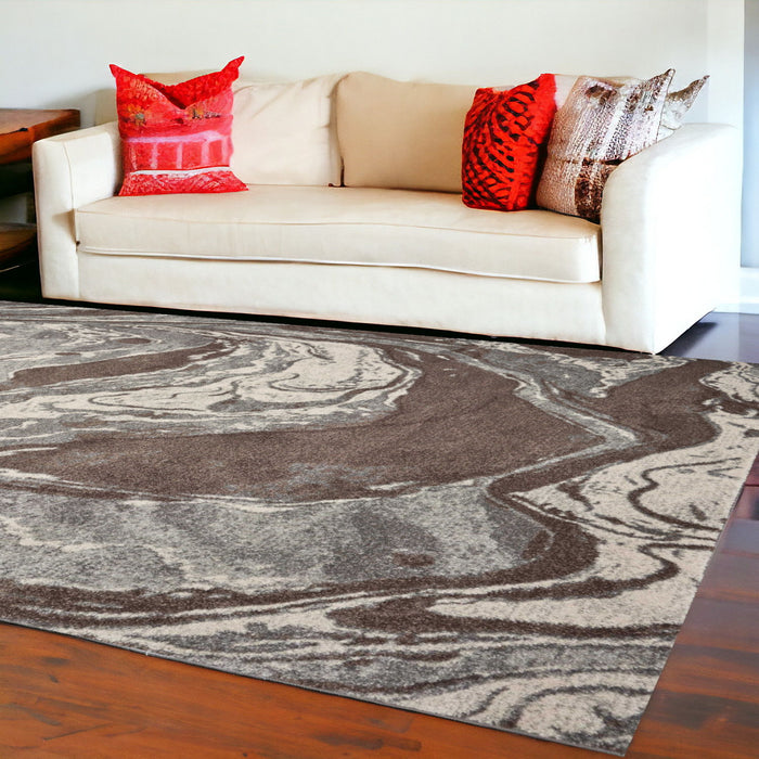 9' x 13' Polypropylene Area Rug - Mocha