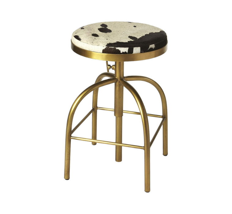Swivel Backless Counter Height Bar Chair - Multicolor And Gold