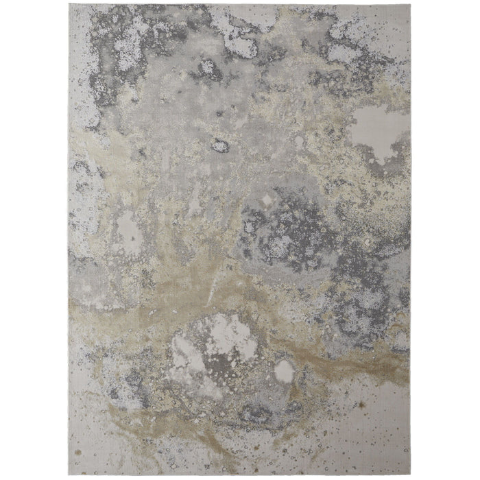 9' x 12' Abstract Polyester Area Rug - Gray