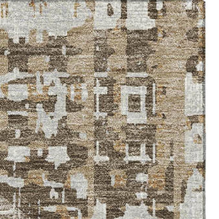 10' X 14' Geometric Washable Area Rug With UV Protection (718382) - Brown / Beige