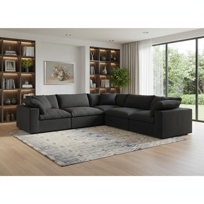 Blend Modular L Shaped Five Piece Corner Sectional - Black
