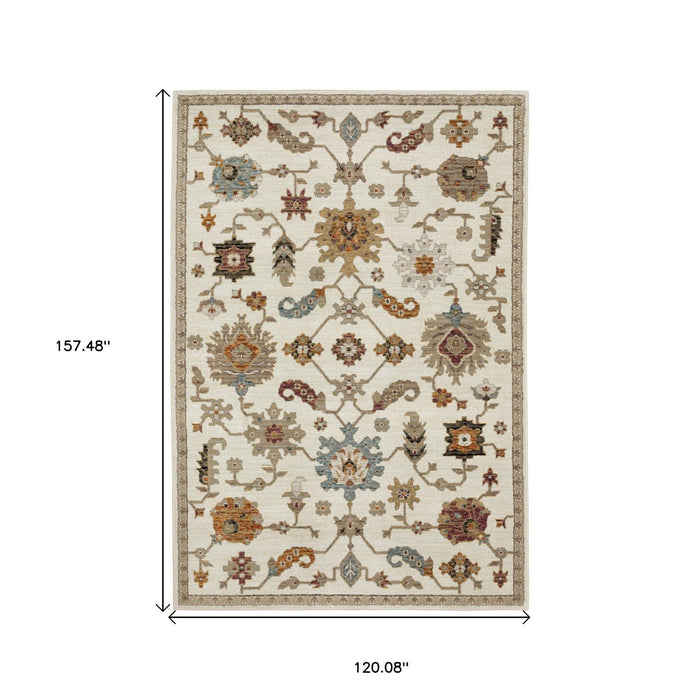 10' X 13' Oriental Area Rug - Ivory