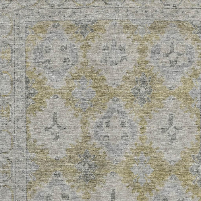 10' X 14' Oriental Washable Area Rug With UV Protection (700505) - Wheat / Gray