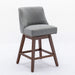 Set of two Giga counter height swivel barstools with upholstered fabric seats and 26-inch height for bar or kitchen counter seating.