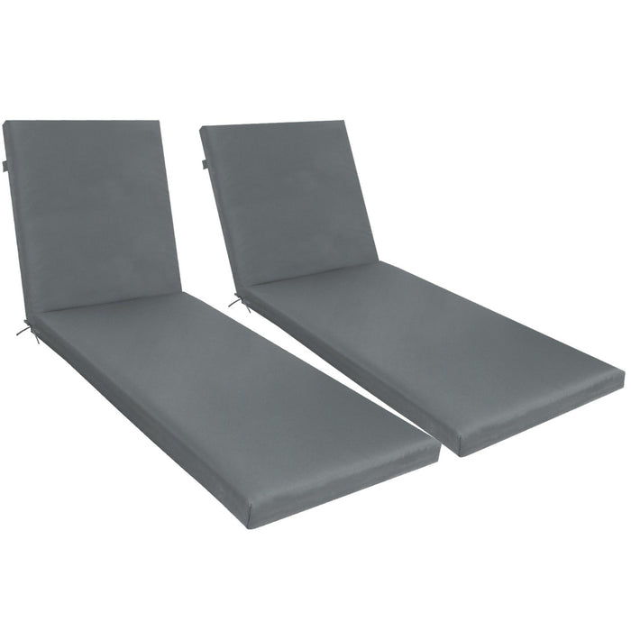 Giga outdoor chaise lounge cushion set with back and seat cushions for patio furniture, in neutral fabric with plush padding