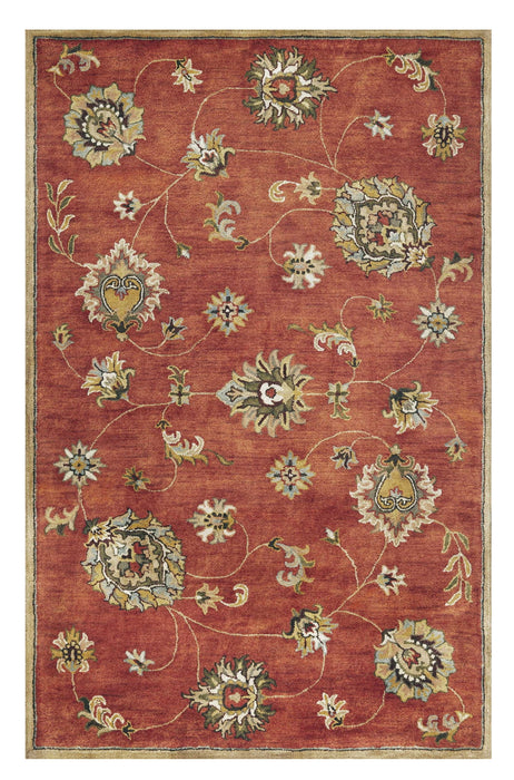 5' x 8' Floral Vine Wool Indoor Area Rug - Sienna