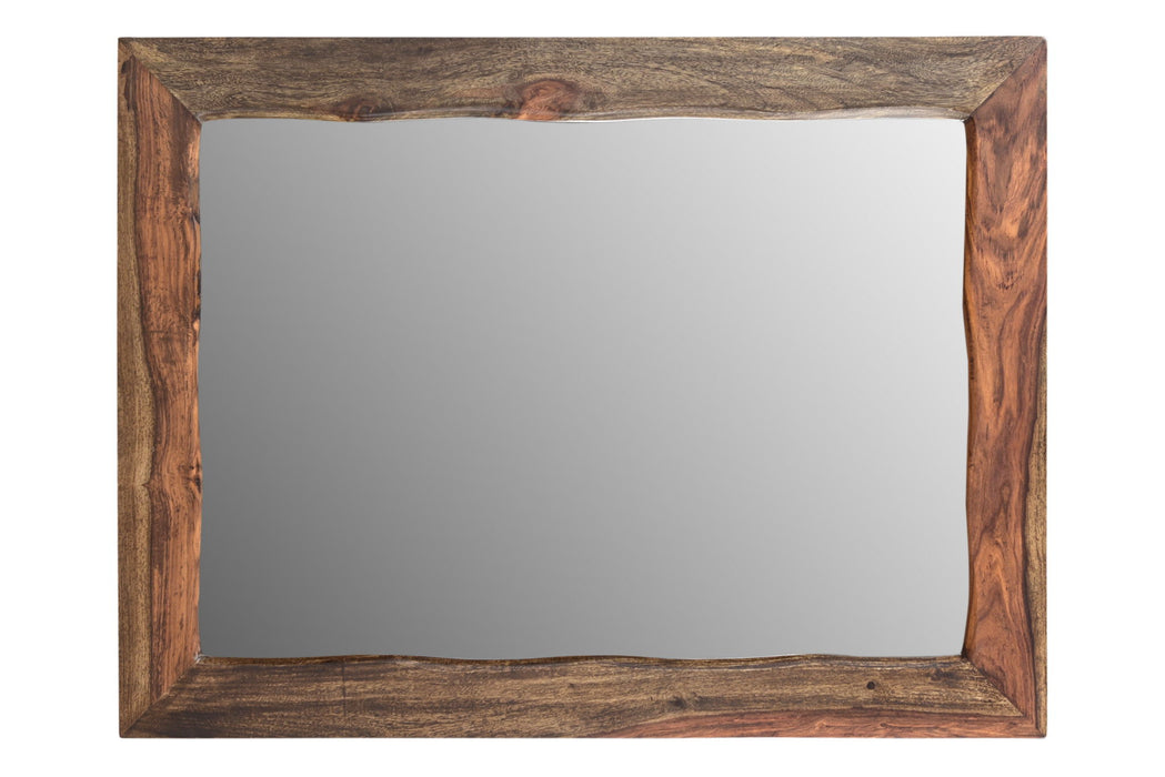 44" Solid Framed Accent Mirror - Dark Brown