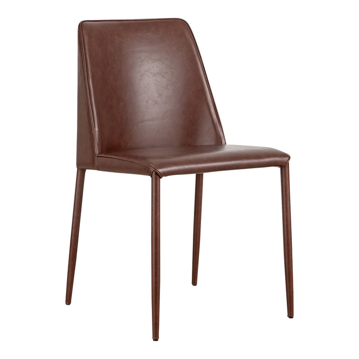 Upholstered Faux Leather Dining Side Chairs (Set of 2) - Maroon