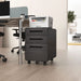 Giga 3 Drawer Mobile File Cabinet in simple style, with 5 wheels, cold-rolled steel, waterproof, moisture-proof, for legal and letter files.