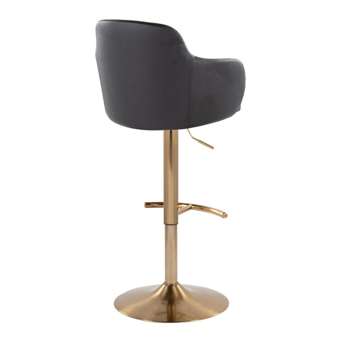 Boyne - Adjustable Barstool (Set of 2) - Gold Base