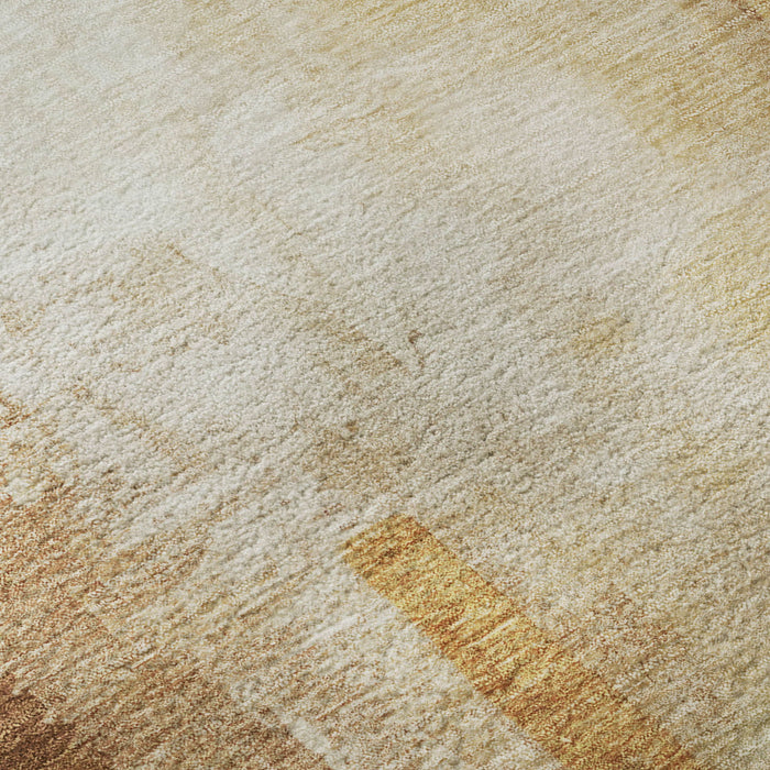 10' X 14' Abstract Washable Area Rug With UV Protection (714811) - Copper / Ivory