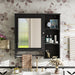 Giga wall-mounted bathroom medicine cabinet with large mirror door, adjustable shelves, and three open storage levels.