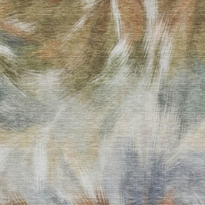 10' X 14' Abstract Washable Area Rug With UV Protection (717669) - Beige / Copper