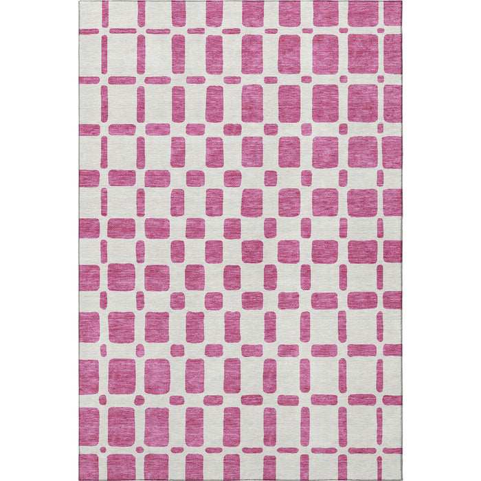 10' X 14' Geometric Washable Area Rug With UV Protection (669264) - Blush / Ivory