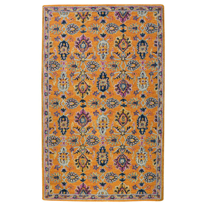 8' X 10' Wool Floral Hand Tufted Area Rug - Orange