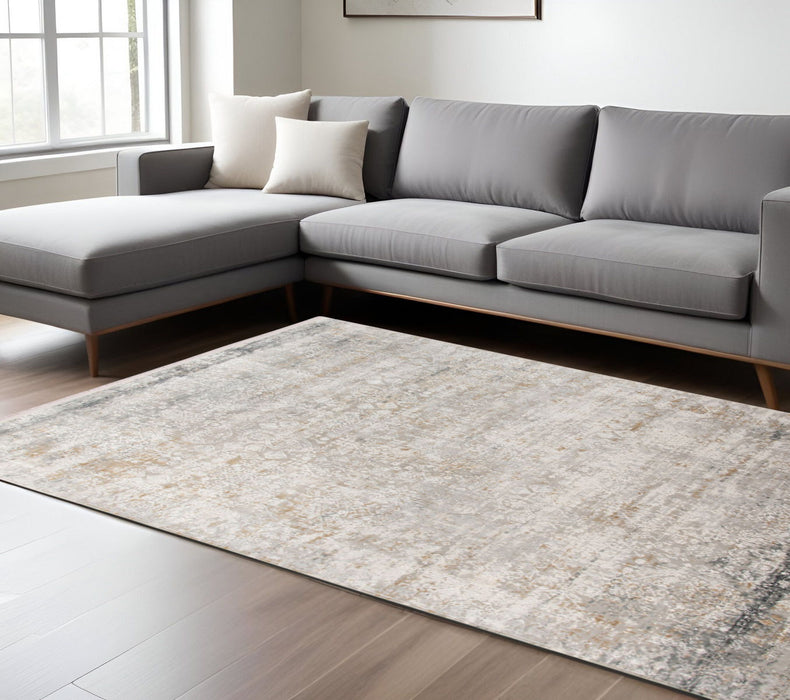 8' X 12' Medallion Area Rug With Fringe - Gray