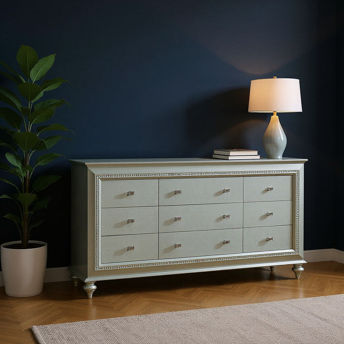 Solid Wood Double Dresser - Champagne