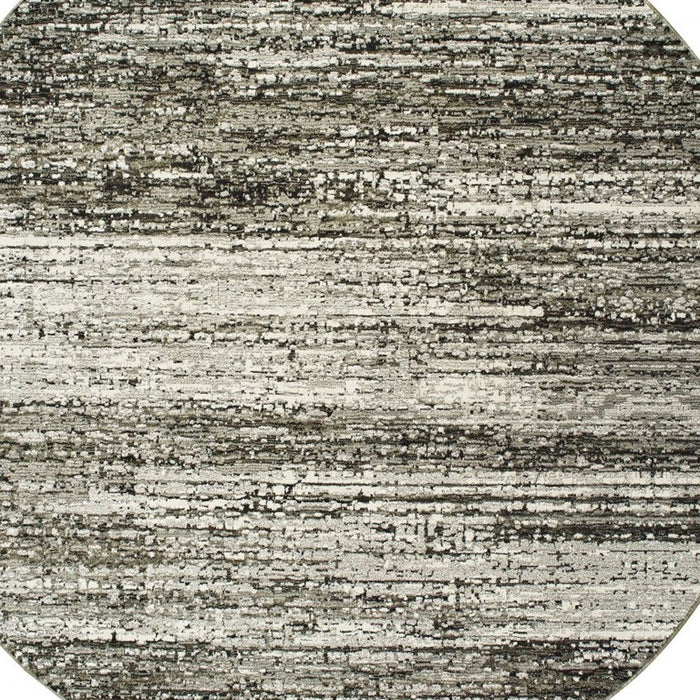 7' Round Abstract Area Rug - Ash And Slate